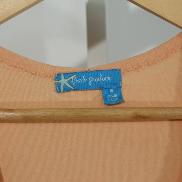 Fresh Produce Sleeveless Ruffle Hem Tank Dress Peach Floral Size Medium USA - Picture 3 of 7